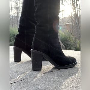 Veronique Branquinho Black Suede Shearling lined Boots Size EU 36.5 US 6 1/2